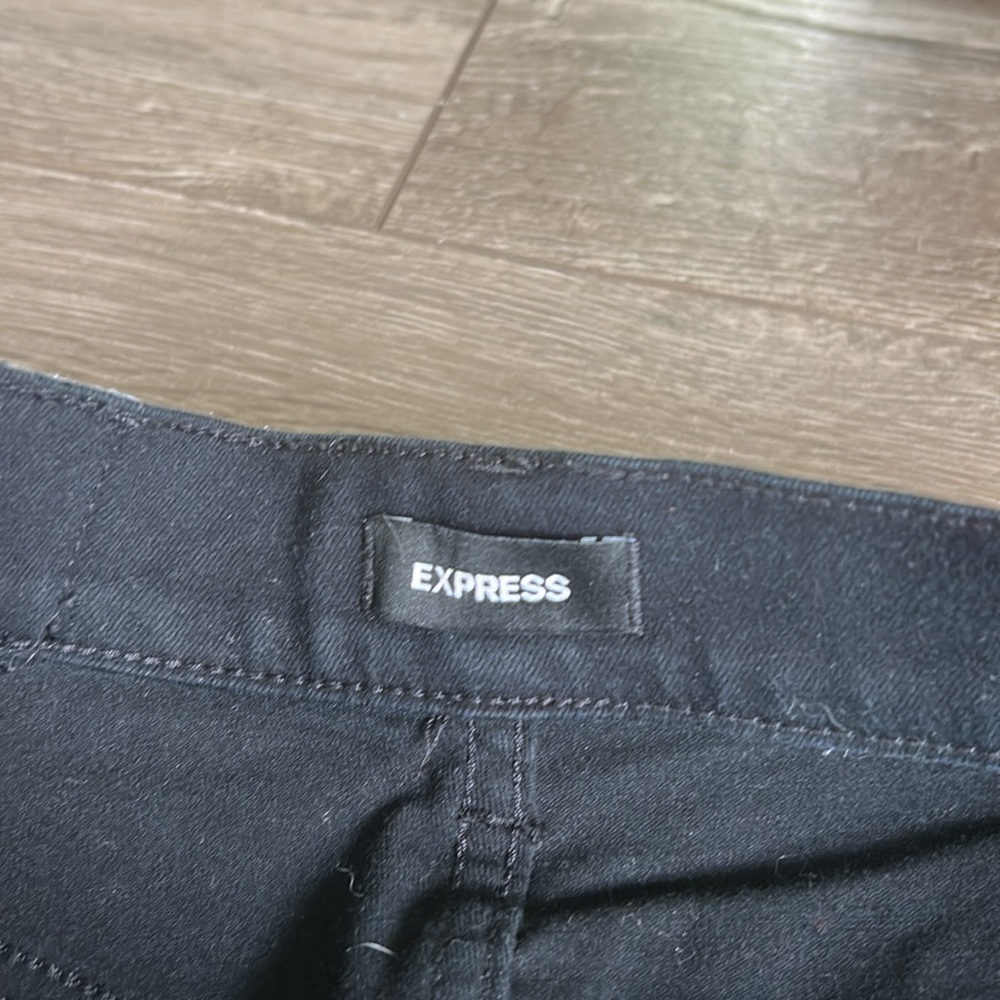 Express Jet Black Skinny High Rise Jeans - Picture 3 of 4